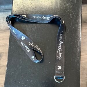 Disney Black and White Lanyard with Mickey Icons